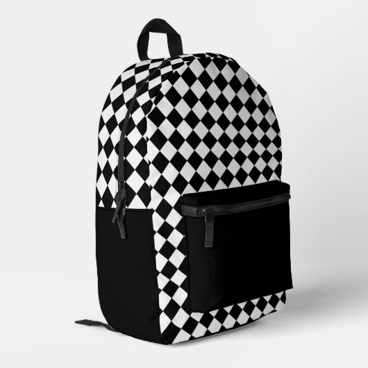 Checkered Design Backpack Bedruckter Rucksack (Rückseitige Ecke links)