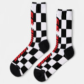 Checkered flag car racing sport personalized socken (Linkes Detail)