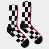 Checkered flag car racing sport personalized socken (Rechts)