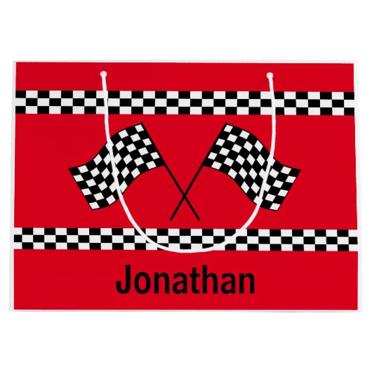 Checkered Flag Design Gift Bag Große Geschenktüte (Vorderseite)
