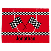 Checkered Flag Design Gift Bag Große Geschenktüte (Rückseite)