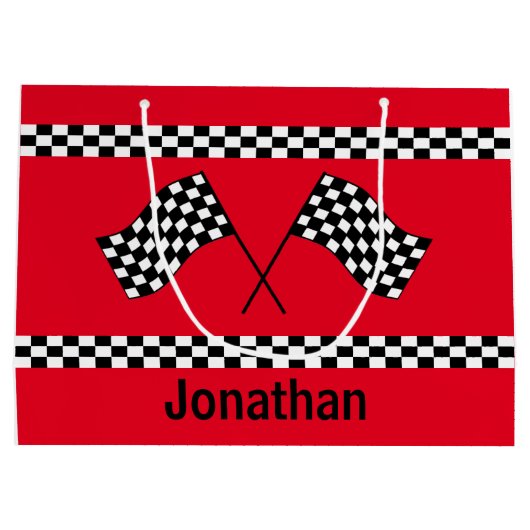 Checkered Flag Design Gift Bag Große Geschenktüte (Rückseite)
