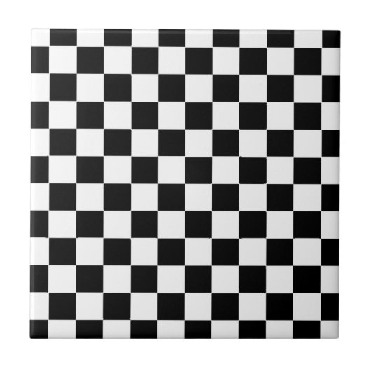 Checkered Flag Racing Chess Checkers Chessboard Fliese (Vorderseite)