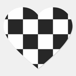 Checkered Flagge, die Herz-Aufkleber
