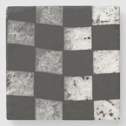 Checkered Flaggen-Untersetzer Steinuntersetzer (Vorderseite)