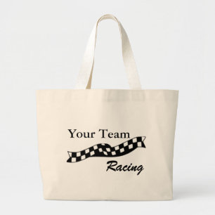Checkered Flaggeswoop-Rennen-Team-Taschen-Tasche Jumbo Stoffbeutel