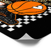 Checkered Game Day Basketball Srts Lover Men Women Poster (Ecke)