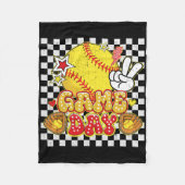 Checkered Game Day Cute Coquette Bow Softll Women Fleecedecke (Vorderseite)