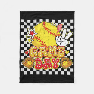 Checkered Game Day Cute Coquette Bow Softll Women  Fleecedecke