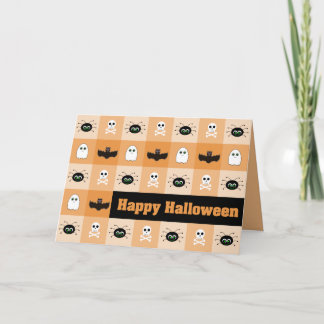 Checkered Ghoulies Halloween-Grußkarte Karte