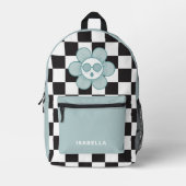 Checkered Girl School Backpack Bedruckter Rucksack (Vorderseite)