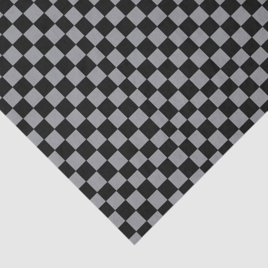 Checkered Gray and Black  Seidenpapier (Ausschnitt)