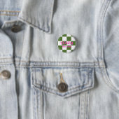 Checkered Green Teach Teacher Pin Button (Beispiel)