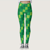 Checkered grüne Leggings (Vorderseite)