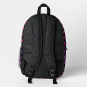 Checkered Haiti Flag Muster Bedruckter Rucksack (Rückseite)