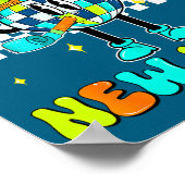 Checkered Happy New Year 2026 Disco Ball New Year  Poster (Ecke)