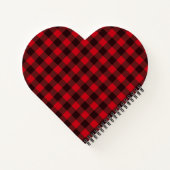 Checkered Heart Shaped Spiral Bound Notebook Notizblock (Rückseite)