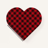 Checkered Heart Shaped Spiral Bound Notebook Notizblock (Vorderseite)
