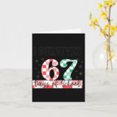 Checkered I Survived 67 Days Of School Meme Teache Karte (Gelbe Blume)