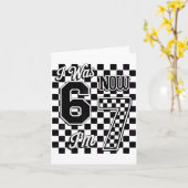 Checkered I Was 6 Now I'm 7 Birthday Seven Years O Karte (Gelbe Blume)