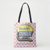 Checkered | individueller Name Retro 50er des Tasche (Vorderseite)