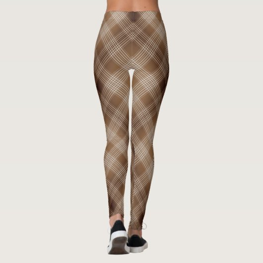 Checkered karierte Leggings Browns und TANs (Rückseite)