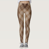 Checkered karierte Leggings Browns und TANs (Vorderseite)