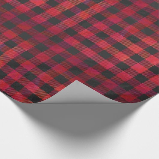 Checkered kariertes Rotes und schwarz Geschenkpapier (Ecke)