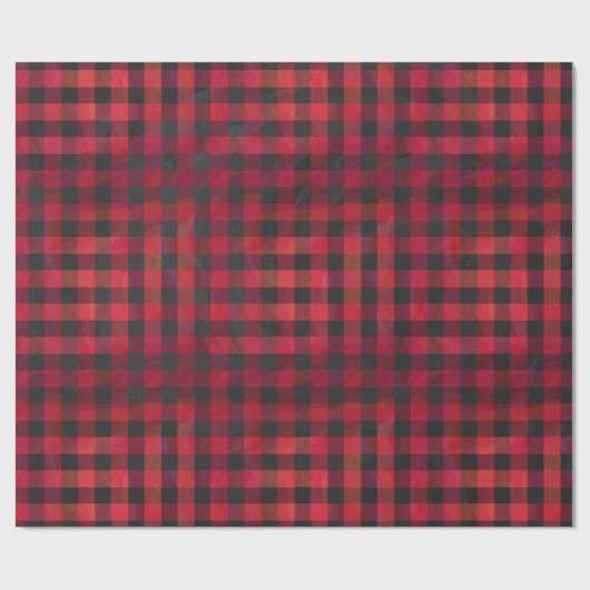 Checkered kariertes Rotes und schwarz Geschenkpapier (Flach)