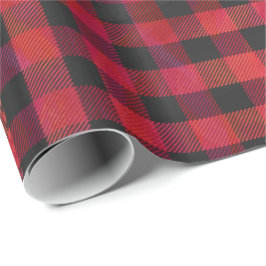 Checkered kariertes Rotes und schwarz Geschenkpapier