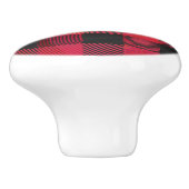 Checkered kariertes Rotes und schwarz Keramikknauf (Seitenansicht)