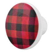 Checkered kariertes Rotes und schwarz Keramikknauf (Rechts)