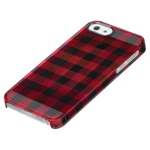 Checkered kariertes Rotes und schwarz Durchsichtige iPhone SE/5/5s Hülle