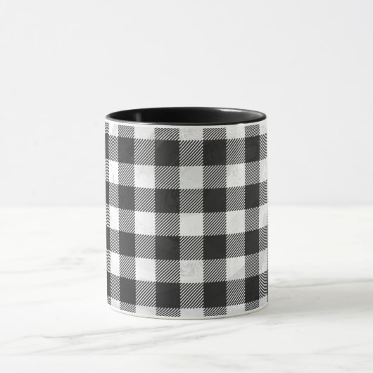 Checkered kariertes Schwarzweiss Tasse (Zentrum)