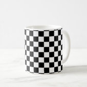 Checkered klassische Schwarzweiss-Tasse Kaffeetasse (VorderseiteRechts)