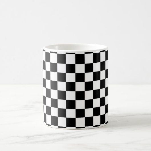 Checkered klassische Schwarzweiss-Tasse Kaffeetasse (Mittel)