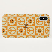 Checkered Lächeln Blume Peace Sign Orange Custom Case-Mate iPhone Hülle (Rückseite (Horizontal))