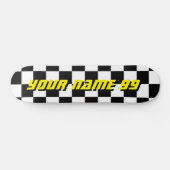Checkered laufende Flaggen-individueller Name Skateboard (Horizontal)