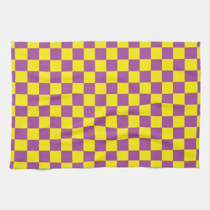 Checkered Lila und gelb Geschirrtuch