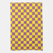 Checkered Lila und gelb Geschirrtuch (Vertikal)