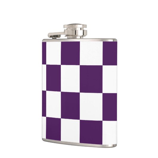 Checkered Lila und weiß Flachmann (Links)