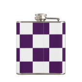 Checkered Lila und weiß Flachmann (Rückseite)