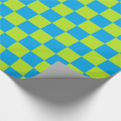 Checkered Limones Grün und Türkis Geschenkpapier (Ecke)