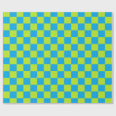 Checkered Limones Grün und Türkis Geschenkpapier (Flach)