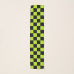 Checkered Limones Grünes und schwarz Schal<br><div class="desc">Abstrakte digitale Kunst des Schwarzen und der Limonen grünen Farbe quadriert in einer checkered Bildung</div>