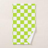 Checkered Limones Grünes und Weiß Badhandtuch Set (Handtuch)