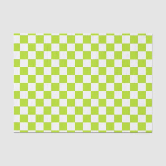 Checkered Limones Grünes und Weiß Seidenpapier (Vorderseite)