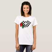 Checkered Lippenkuss-Rote Rose T-Shirt (Vorne ganz)