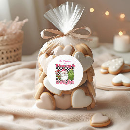 Checkered Merry & Bright Christmas Runder Aufkleber