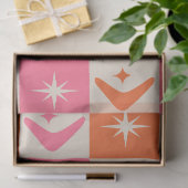 Checkered Mid Century Boomerangs pink and orange  Seidenpapier (Geschenk)